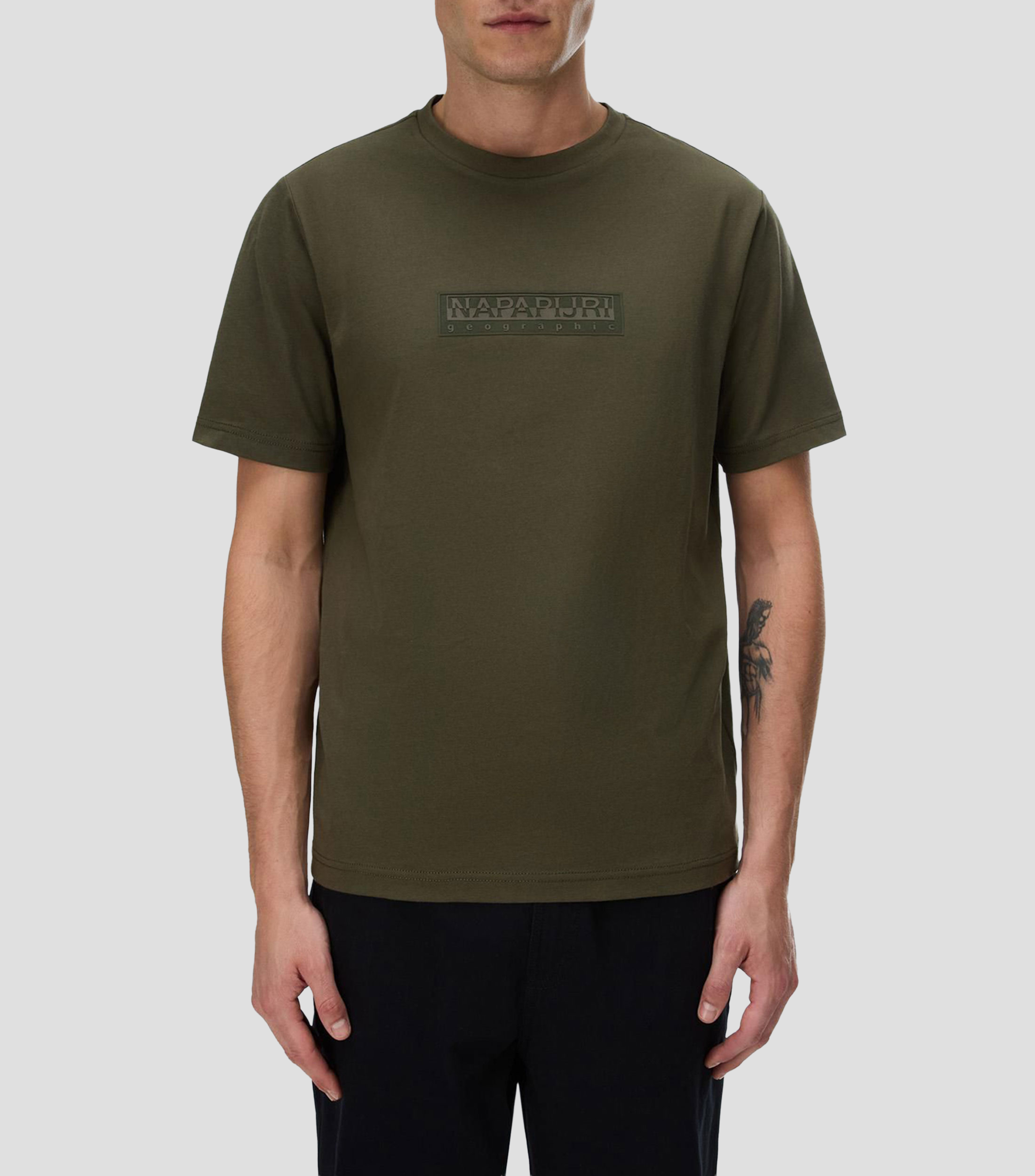 Playera cuello redondo manga corta Box Logo lisa Hombre